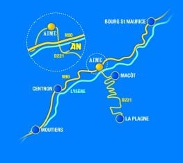 Plan accès AN Rafting Savoie